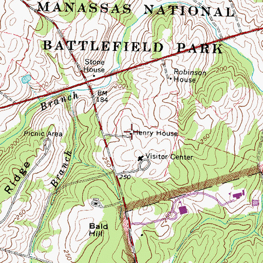 Topographic Map of Henry House, VA