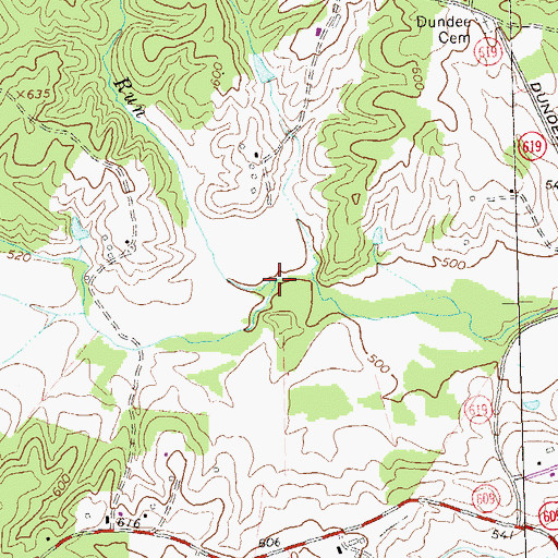Topographic Map of Henshaw Run, VA