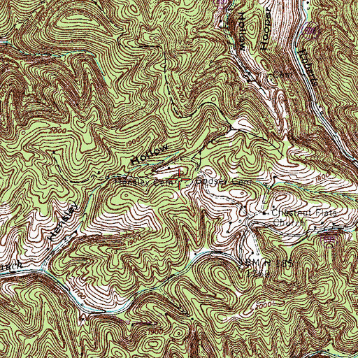 Topographic Map of Hensley Cemetery, VA