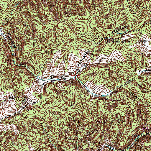Topographic Map of Hensley Hollow, VA