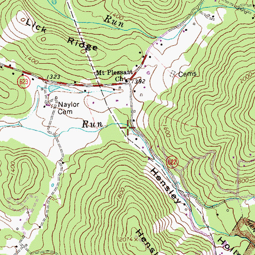 Topographic Map of Hensley Hollow, VA