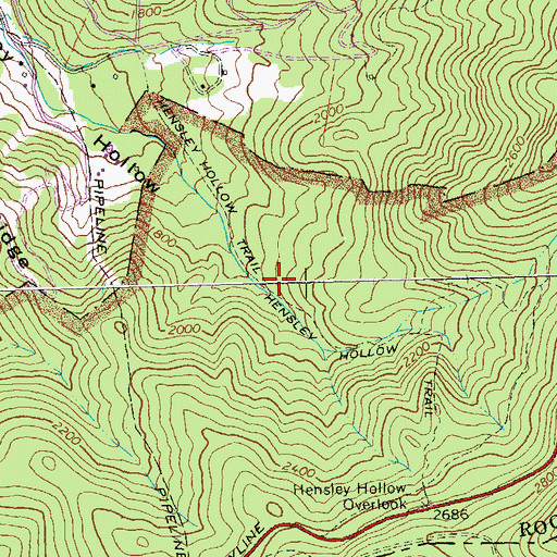 Topographic Map of Hensley Hollow Trail, VA