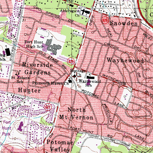 Topographic Map of Heritage Church, VA