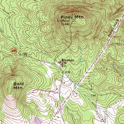 Topographic Map of Herman Church, VA