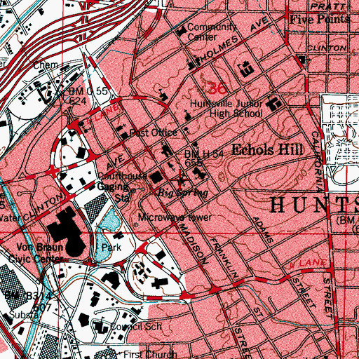 Topographic Map of Church of the Nativity, AL