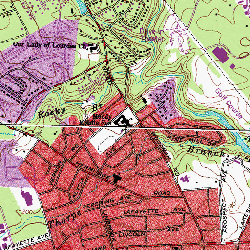 Topographic Map of Hermitage High School, VA