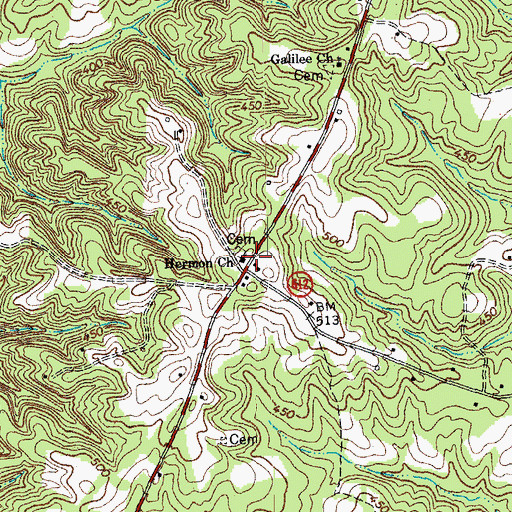 Topographic Map of Hermon Church, VA