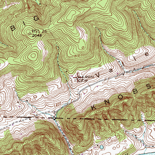 Topographic Map of Heron Cemetery, VA