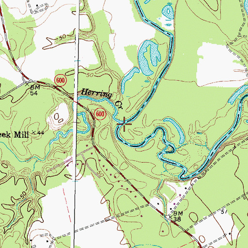 Topographic Map of Herring Creek, VA