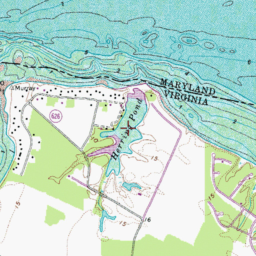 Topographic Map of Herring Pond, VA