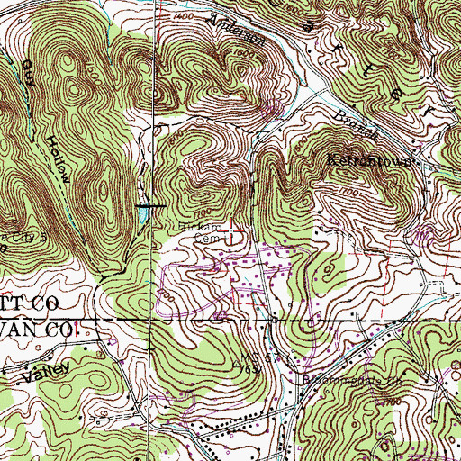 Topographic Map of Hickam Cemetery, VA