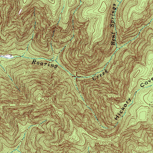 Topographic Map of Hickory Cove, VA