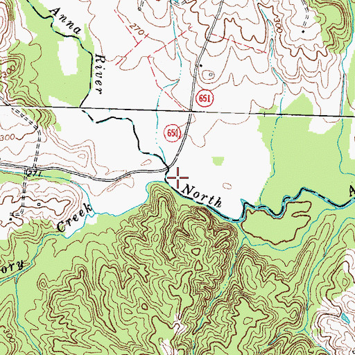 Topographic Map of Hickory Creek, VA