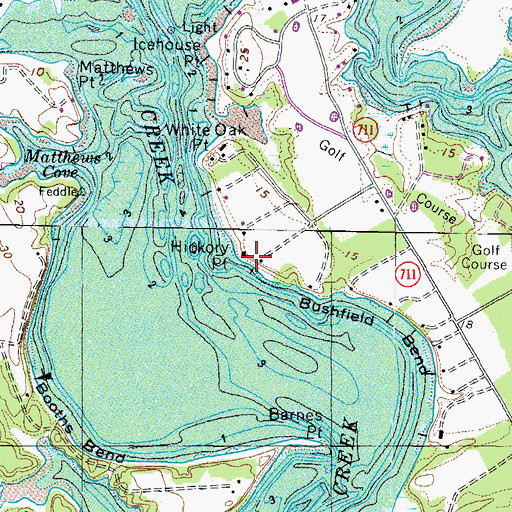 Topographic Map of Hickory Point, VA