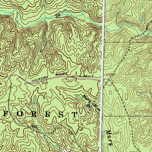 Topographic Map of Hickory Ridge Trail, VA