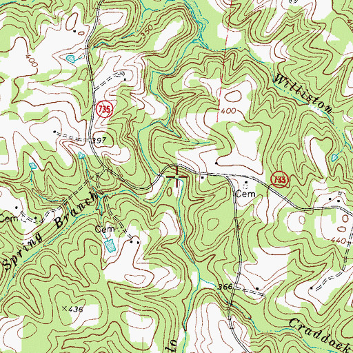 Topographic Map of Hicks Spring Branch, VA
