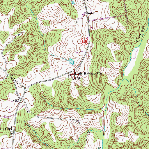 Topographic Map of High Bridge Church, VA