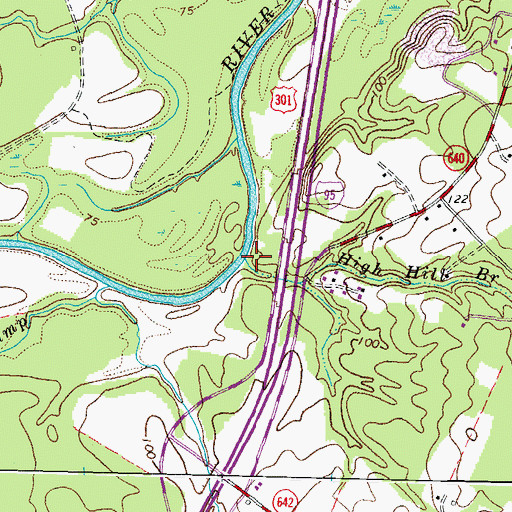 Topographic Map of High Hill Branch, VA