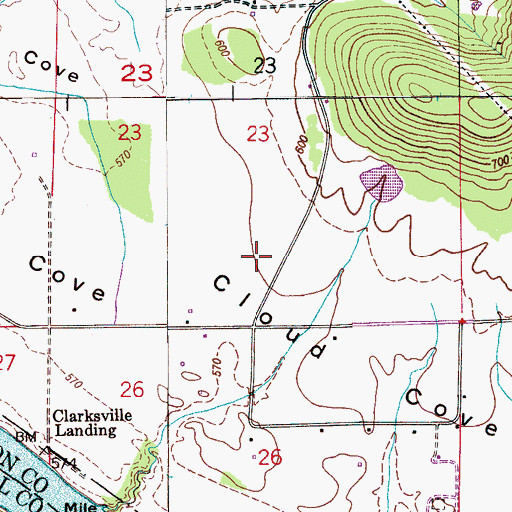 Topographic Map of Cloud School (historical), AL