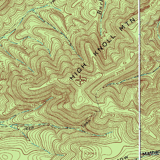 Topographic Map of High Knoll Mountain, VA