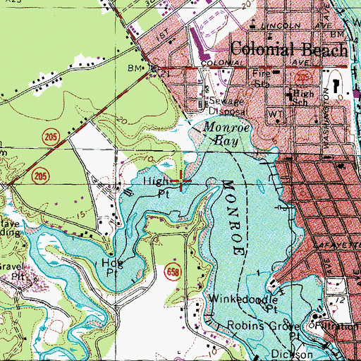 Topographic Map of High Point, VA