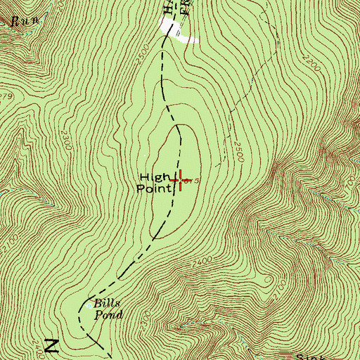 Topographic Map of High Point, VA