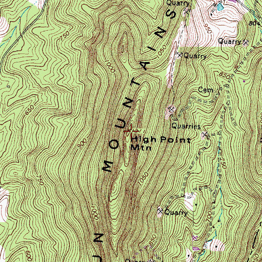 Topographic Map of High Point Mountain, VA