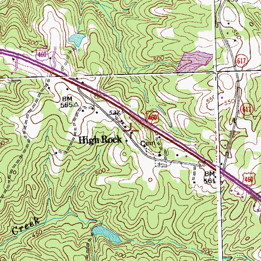 Topographic Map of High Rock, VA