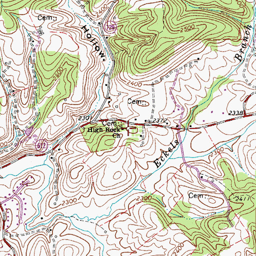 Topographic Map of High Rock Church, VA