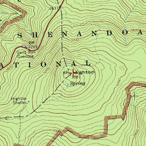 Topographic Map of Hightop, VA