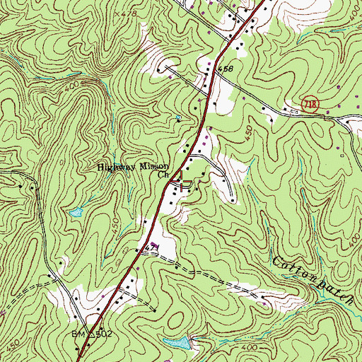 Topographic Map of Highway Mission Church, VA