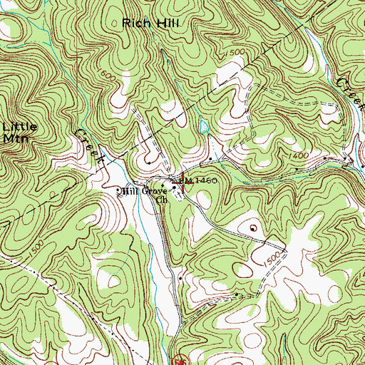 Topographic Map of Hill Grove Church, VA