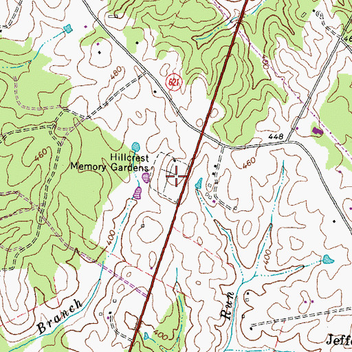 Topographic Map of Hillcrest Memory Gardens, VA