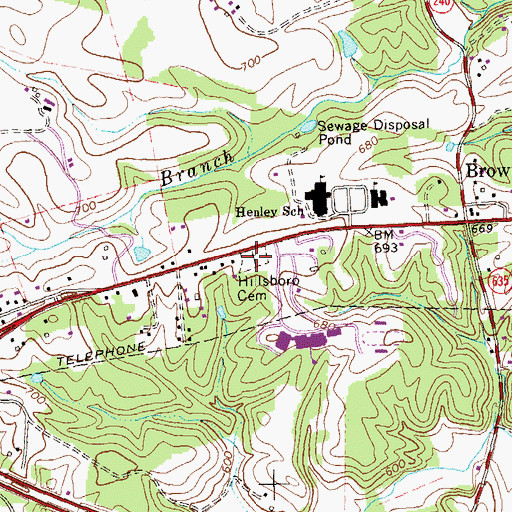 Topographic Map of Hillsboro Cemetery, VA