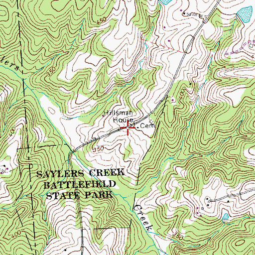 Topographic Map of Hillsman House, VA
