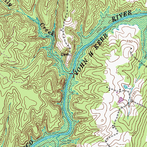 Topographic Map of Hilly Creek, VA