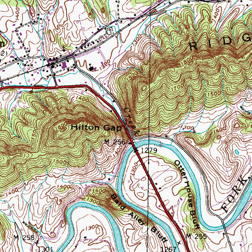Topographic Map of Hiltons Gap, VA