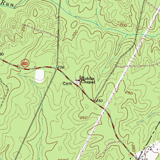 Topographic Map of Hobbs Chapel, VA