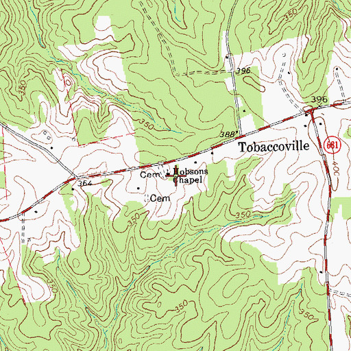Topographic Map of Hobsons Chapel, VA