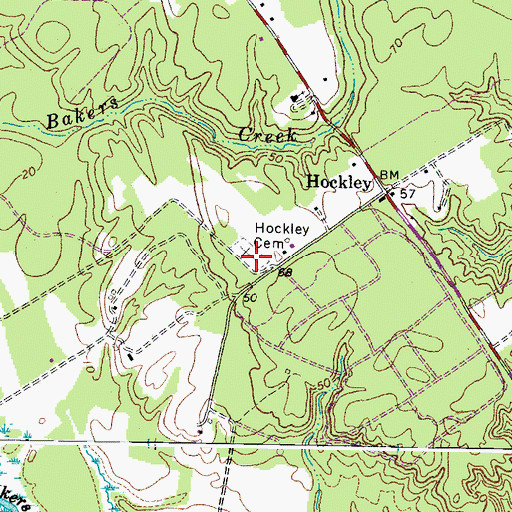 Topographic Map of Hockley Cemetery, VA