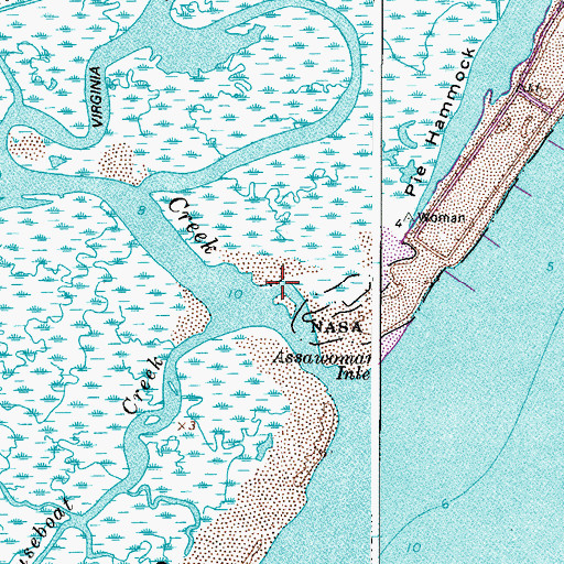 Topographic Map of Hog Creek, VA