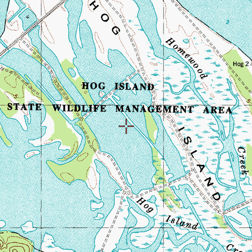Topographic Map of Hog Island State Waterfowl Refuge, VA