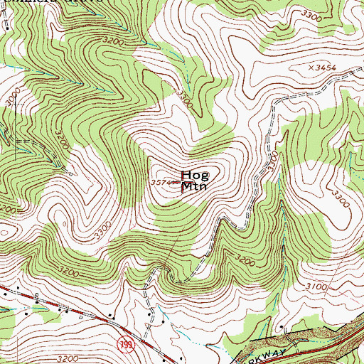 Topographic Map of Hog Mountain, VA