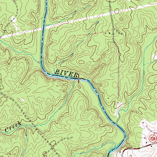 Topographic Map of Hogan Creek, VA