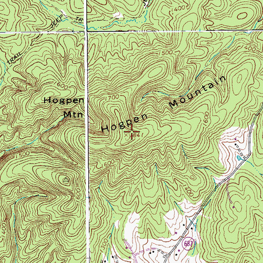 Topographic Map of Hogpen Mountain, VA