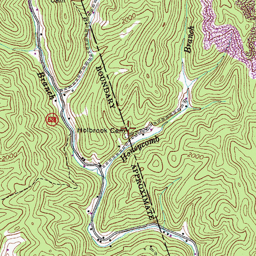 Topographic Map of Holbrook Cemetery, VA