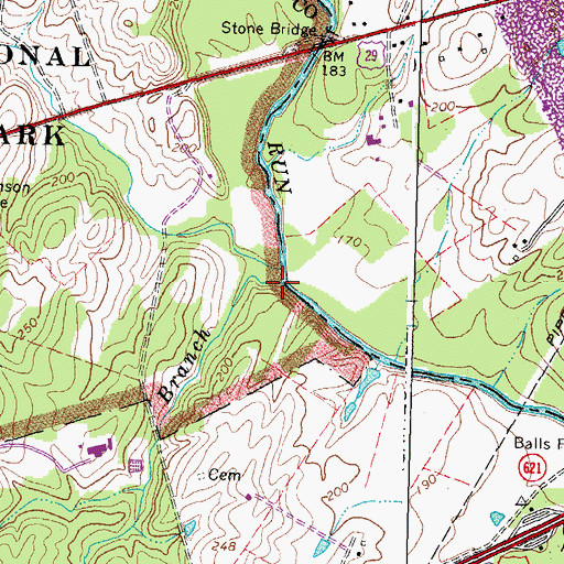 Topographic Map of Holkums Branch, VA
