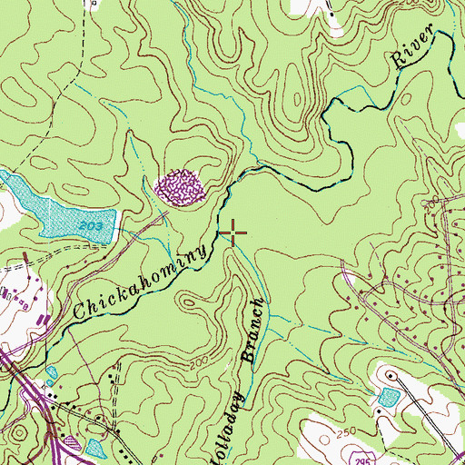 Topographic Map of Holladay Branch, VA