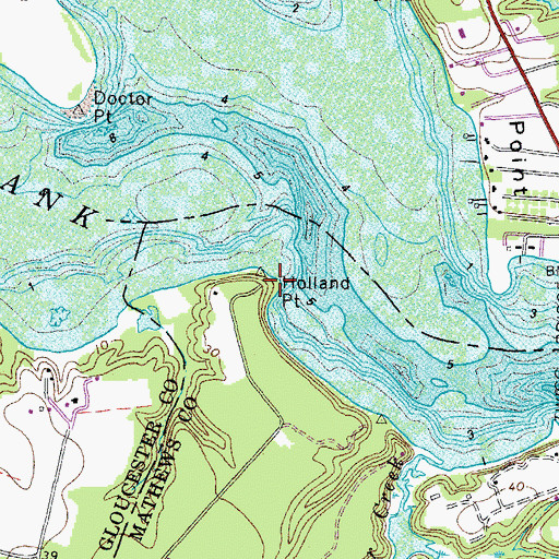 Topographic Map of Holland Point, VA