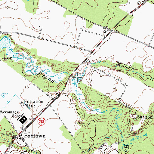 Topographic Map of Hollies Church Branch, VA